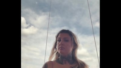 tatted girl almost gets kicked out of the gym for wearing a see-through top with her nips hard! She said they were firm because she was very wild at the moment.